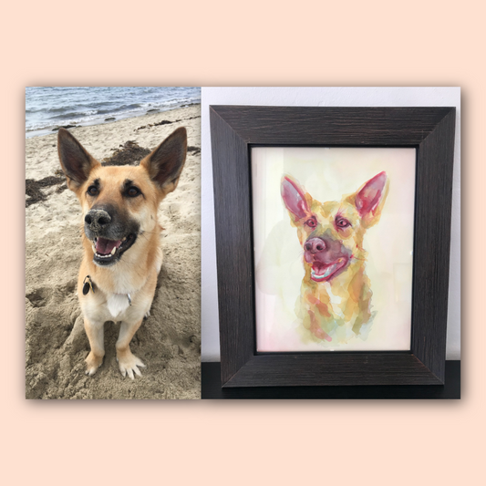 Custom Pet Portrait | Handpainted Watercolor Keepsake
