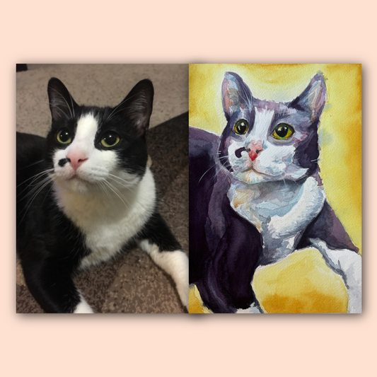 Custom Pet Portrait | Handpainted Watercolor Keepsake